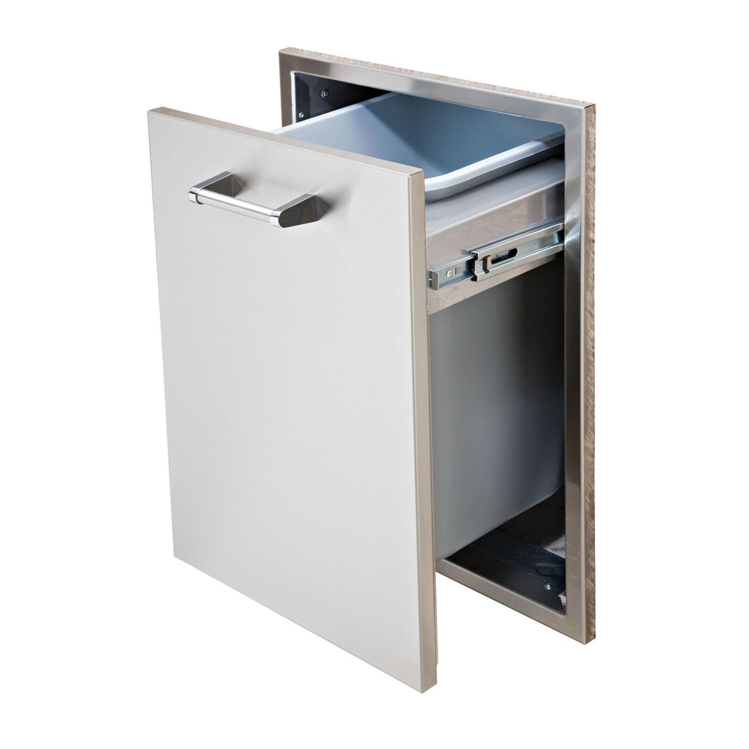 Delta Heat 18-Inch Roll-Out Stainless Steel Trash Bin - DHTD18T-B thumbnail