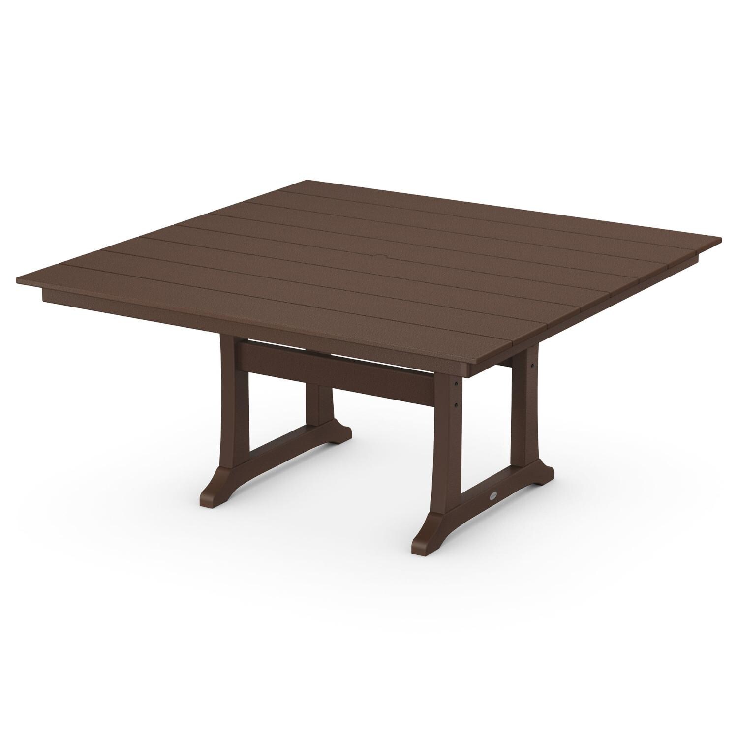 POLYWOOD La Casa Cafe Mahogany 9 Piece Farmhouse Trestle Dining Set - Table thumbnail