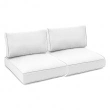 Sunbrella Canvas Natural 4 Piece Medium Square Outdoor Replacement Loveseat Cushion Set W/ Piping By BBQGuys