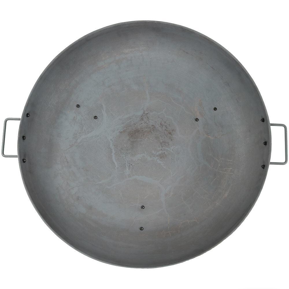 Ultimate Patio 39-Inch Dark Gray Cast Iron Rustic Wood Burning Fire Pit - Top View thumbnail