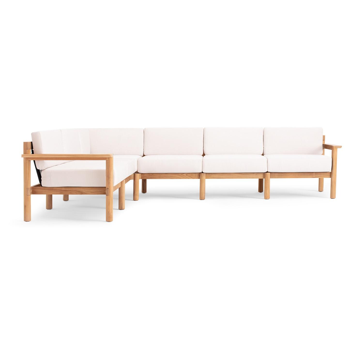 Neighbor HVN-SECT6-CA-2 6 Piece Sectional W/ Teak Arms - Front View thumbnail