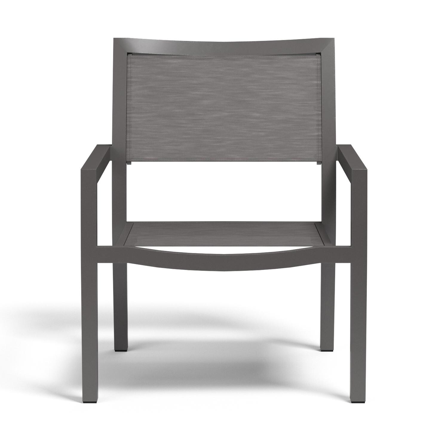 Sunset West - 1201-21 - Vegas Aluminum Stackable Patio Sling Club Chair W/ Textilene Graphite Sling - Front View thumbnail