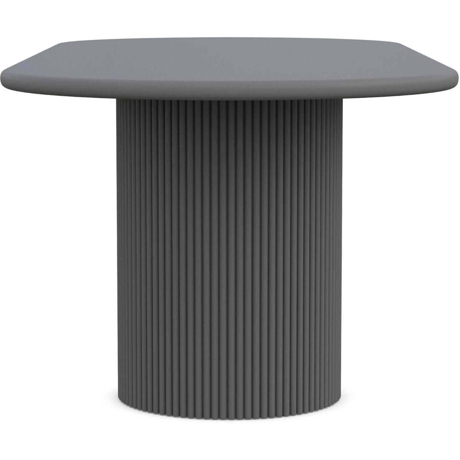 Azzurro Living Palma 96 Inch Charcoal Aluminum Dining Table - Side - White Background thumbnail