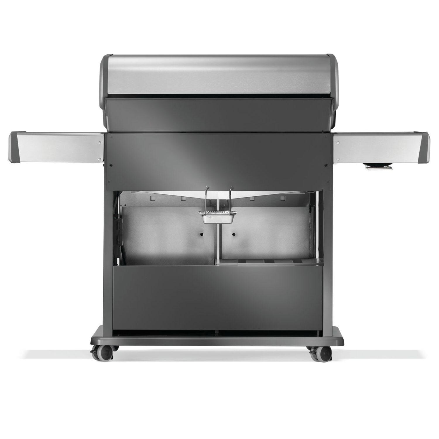 Napoleon RP625SIBNSS-2 Rogue PRO 625 Propane Gas Grill w/ Infrared Side Burner - Stainless Steel - Rear View - White Background thumbnail