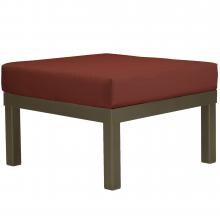 Ashbee Aluminum Patio Ottoman By Telescope Casual - Textured Beachwood/Crimson