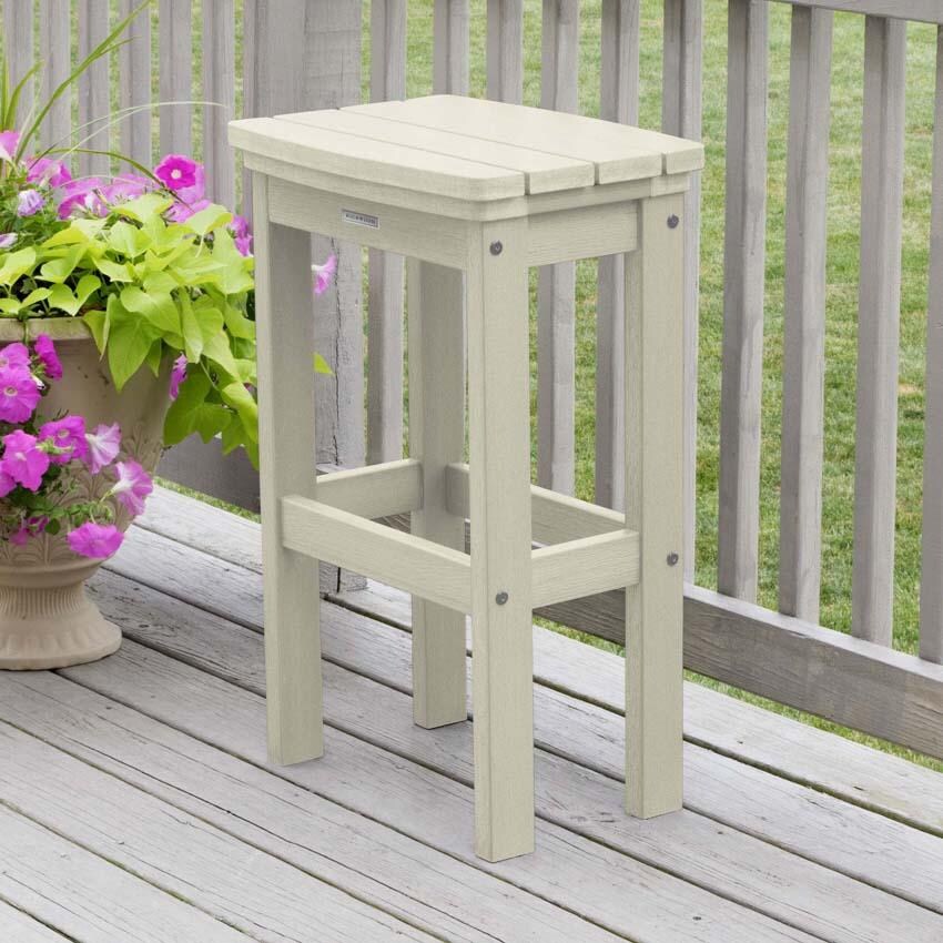 Hart Lane Polyresin Bar Stool in Whitewash By Lakeview Outdoor Designs - Angled - Lifestyle thumbnail