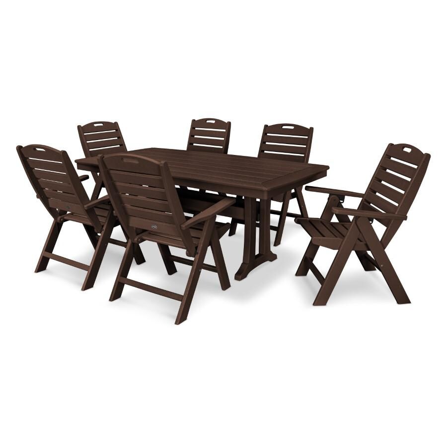 POLYWOOD 7 Piece Nautical Dining Set in Mahogany thumbnail
