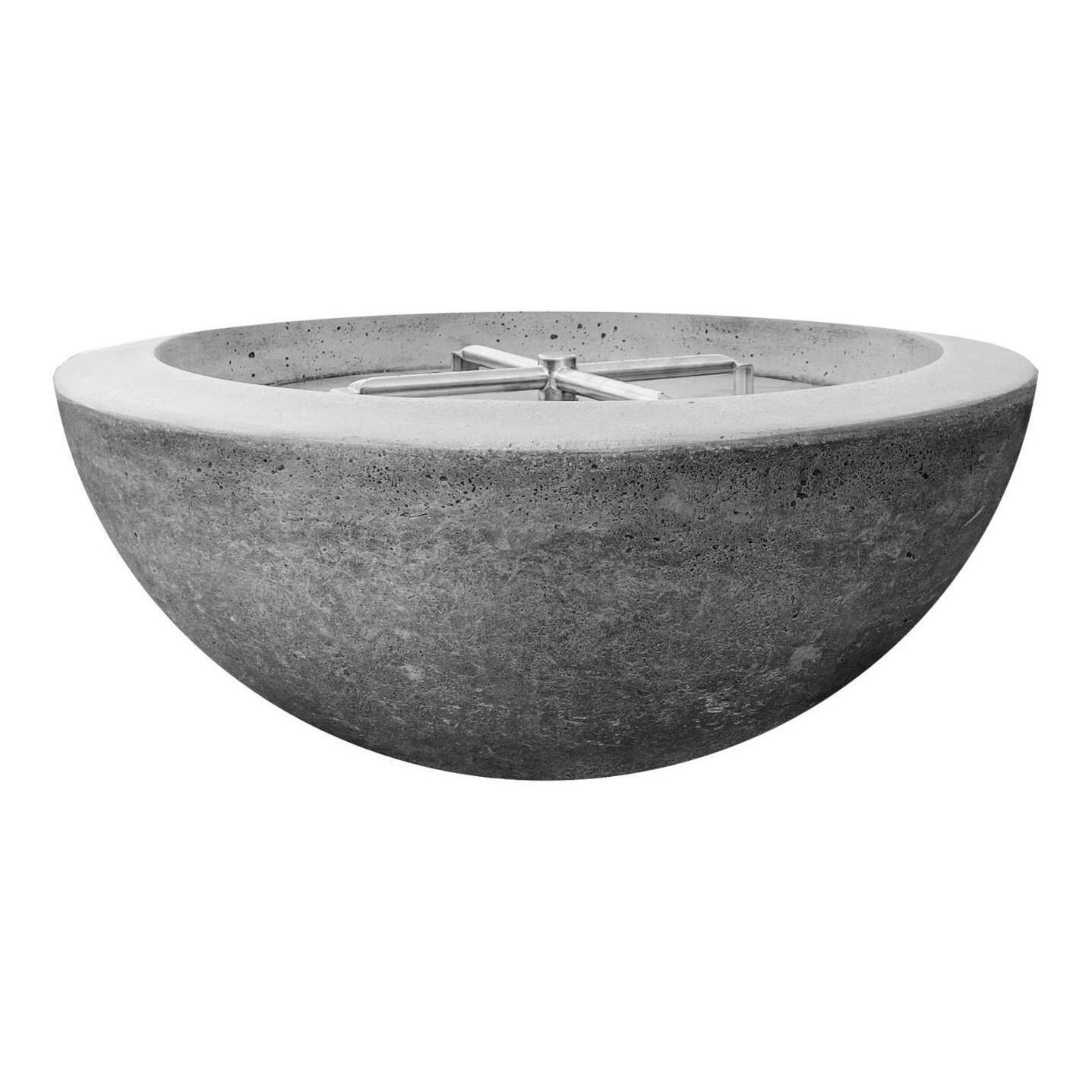 Moderno 2 29-in Round Glass Fiber Reinforced Concrete Natural Gas Fire Bowl in Pewter by Prism Hardscapes - White Background thumbnail