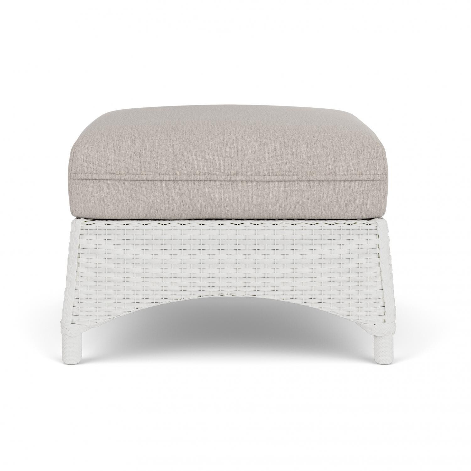 Lloyd Flanders Mandalay Ottoman in Matte White Finish with Remy Cloud fabric thumbnail