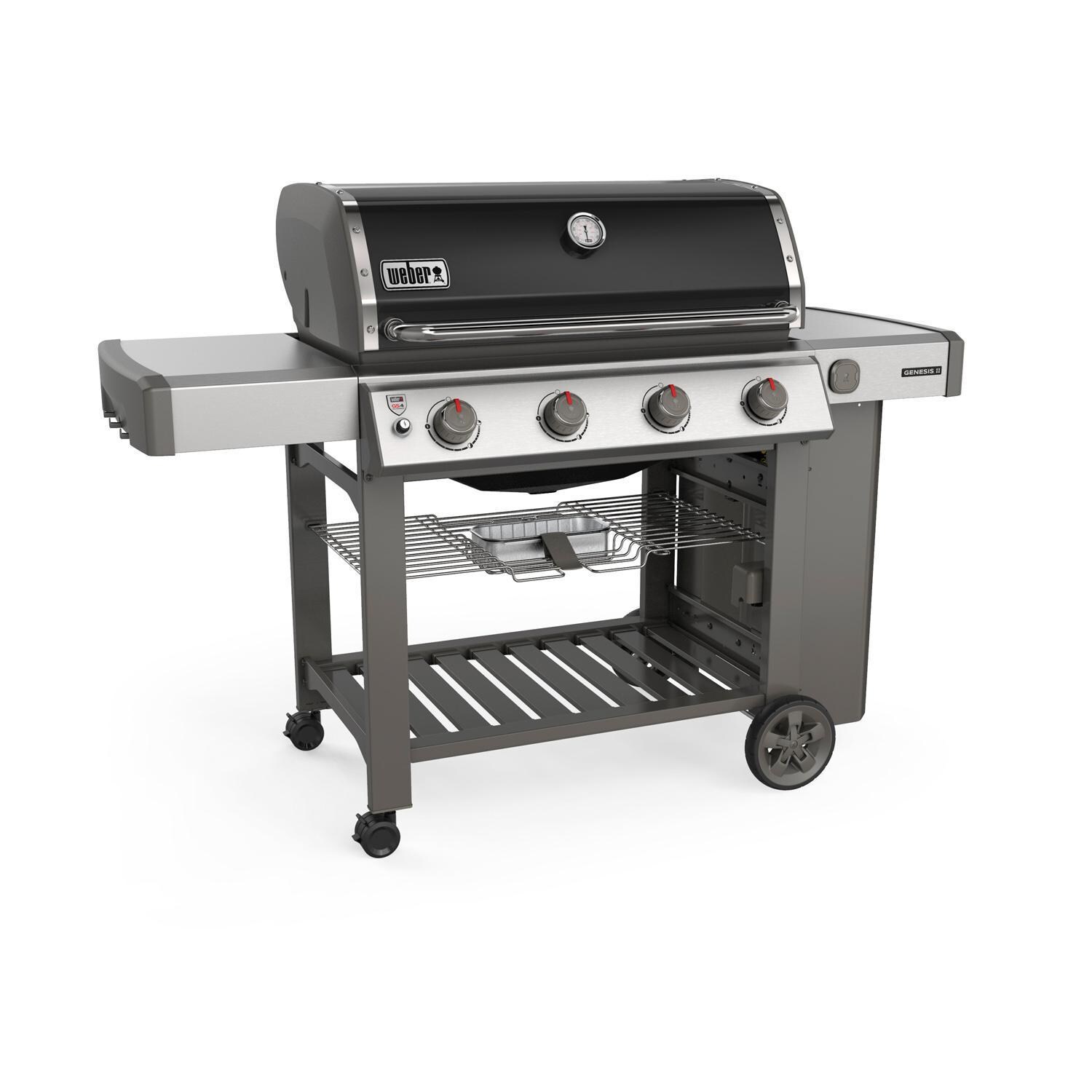 Weber Genesis II 67011001 E-410 Natural Gas Grill - Black (2019) - Left-Side Angled View thumbnail