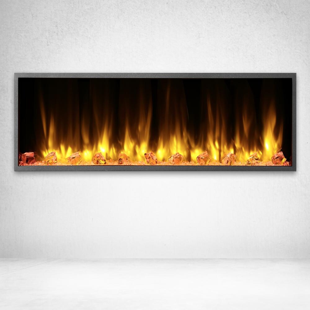 Dynasty DY-BEF57 Harmony Series 57-Inch Built-In Electric Fireplace - Shown with Crystals thumbnail