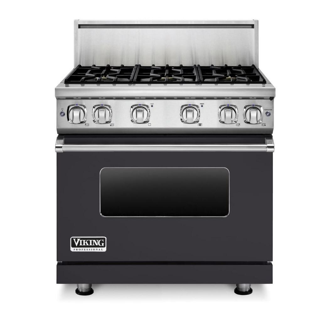 Viking Professional 7 Series 36-Inch 6-Burner Natural Gas Range - Graphite Gray - VGR73626BGG thumbnail