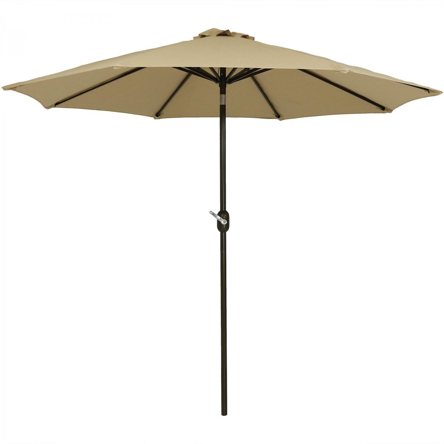 Ultimate Patio 9 Ft. Octagonal Patio Umbrella W/ Crank & Tilt - Beige - Open thumbnail