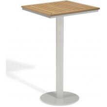 Travira 24 Inch Square Patio Bar Table W/ Tekwood Natural Top By Oxford Garden image