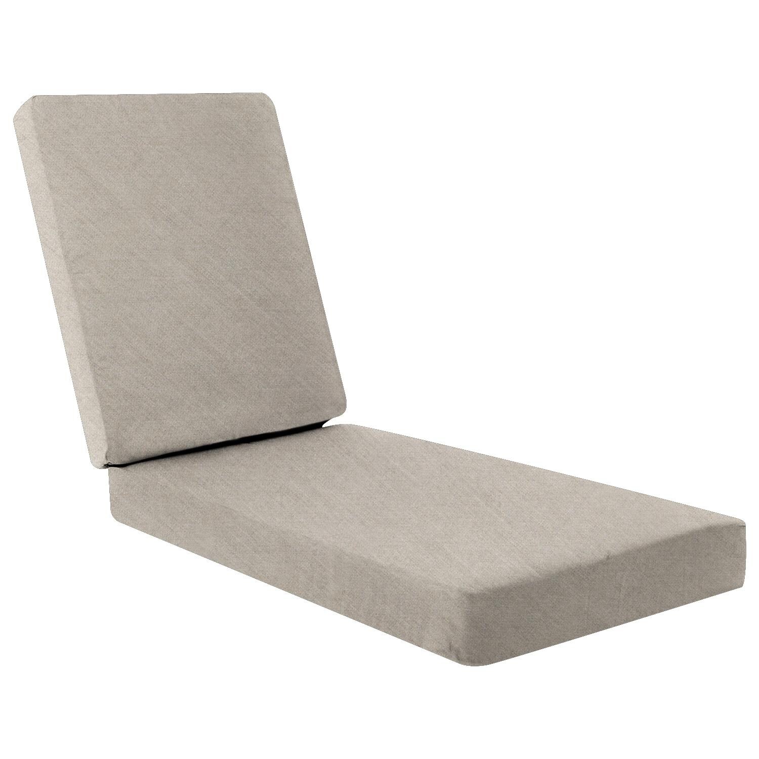 Sunbrella Cast Ash Extra Long Outdoor Replacement Chaise Lounge Cushion W/ Knife Edge By UltimatePatio.com thumbnail