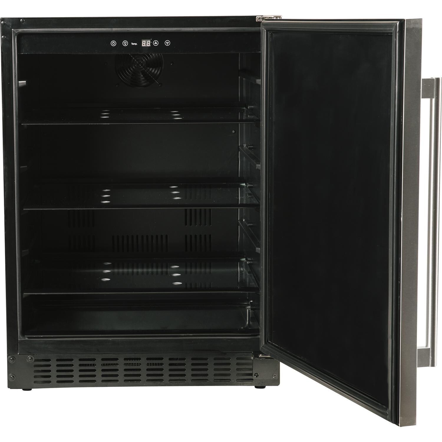 Azure 24-Inch 5.1 Cu. Ft. Compact Refrigerator - Stainless Steel - Front View W/ Door Open thumbnail