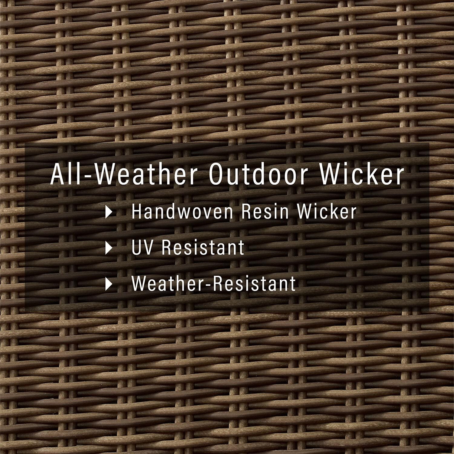 Ultimate Patio UP-92420WB-GY 4Pc Wicker Outdoor Sectional Patio Furniture Set in Gray - Wicker Weather Resistant - Diagram