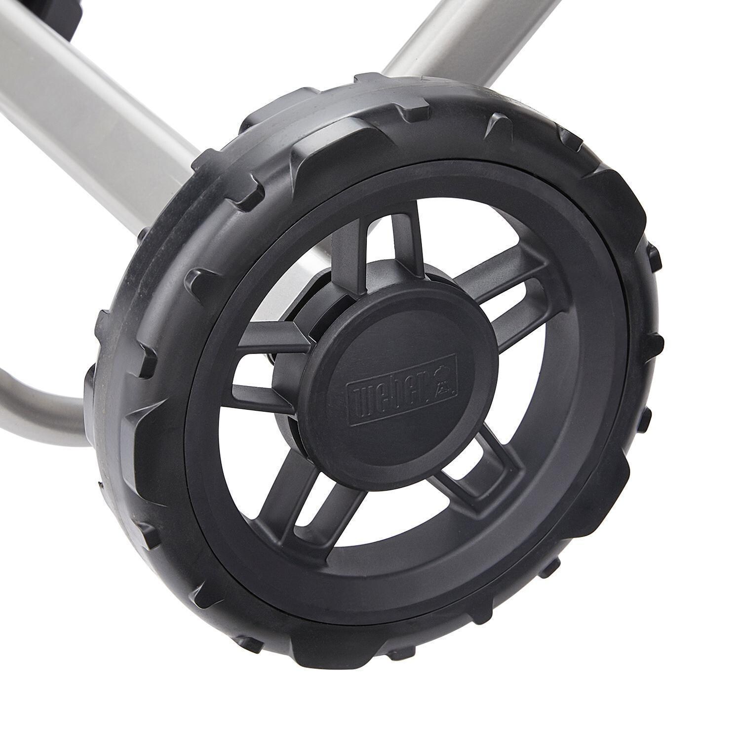 Weber Traveler 9010001 Portable Propane Gas Grill - Black - Wheel - Detail thumbnail