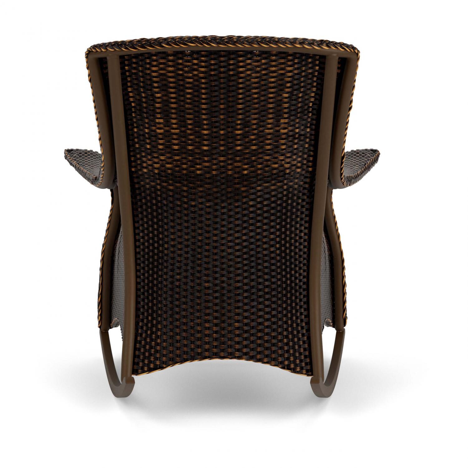Lloyd Flanders Mandalay Lounge Rocker in Mink Finish with Remy Cloud fabric - Back thumbnail
