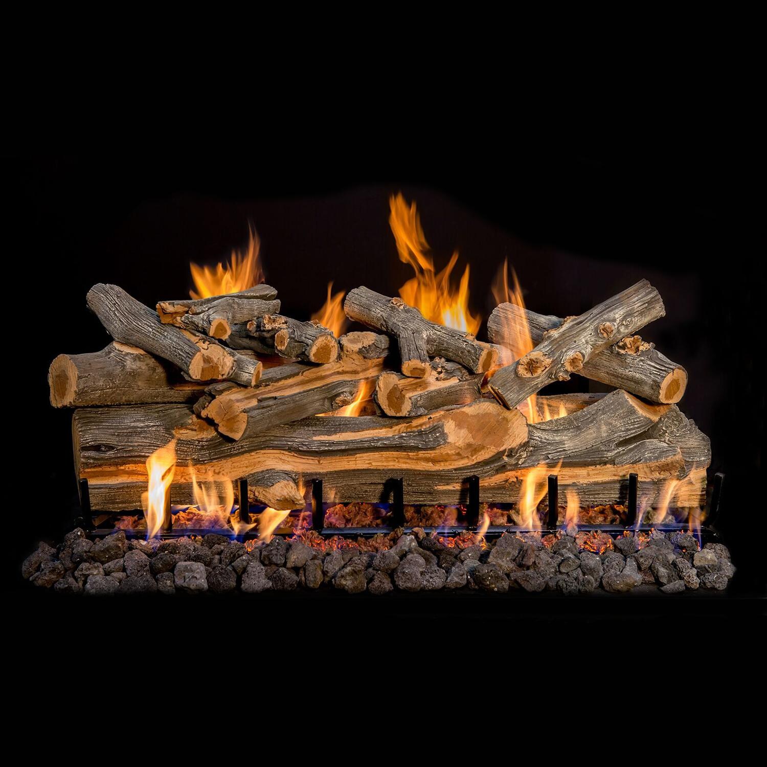 Grand Canyon 42-Inch Arizona Juniper Vented Natural Gas Log Set W/ 2BRN Burner - Match Light