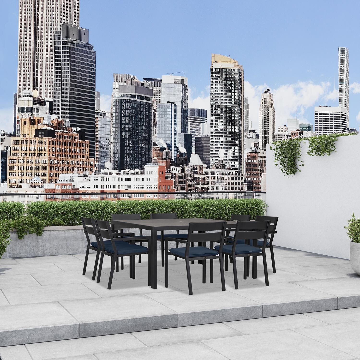 Calm Bay 9 Pc Square Dining Set in Black/Spectrum Indigo by Lakeview - Lifestyle 3 thumbnail