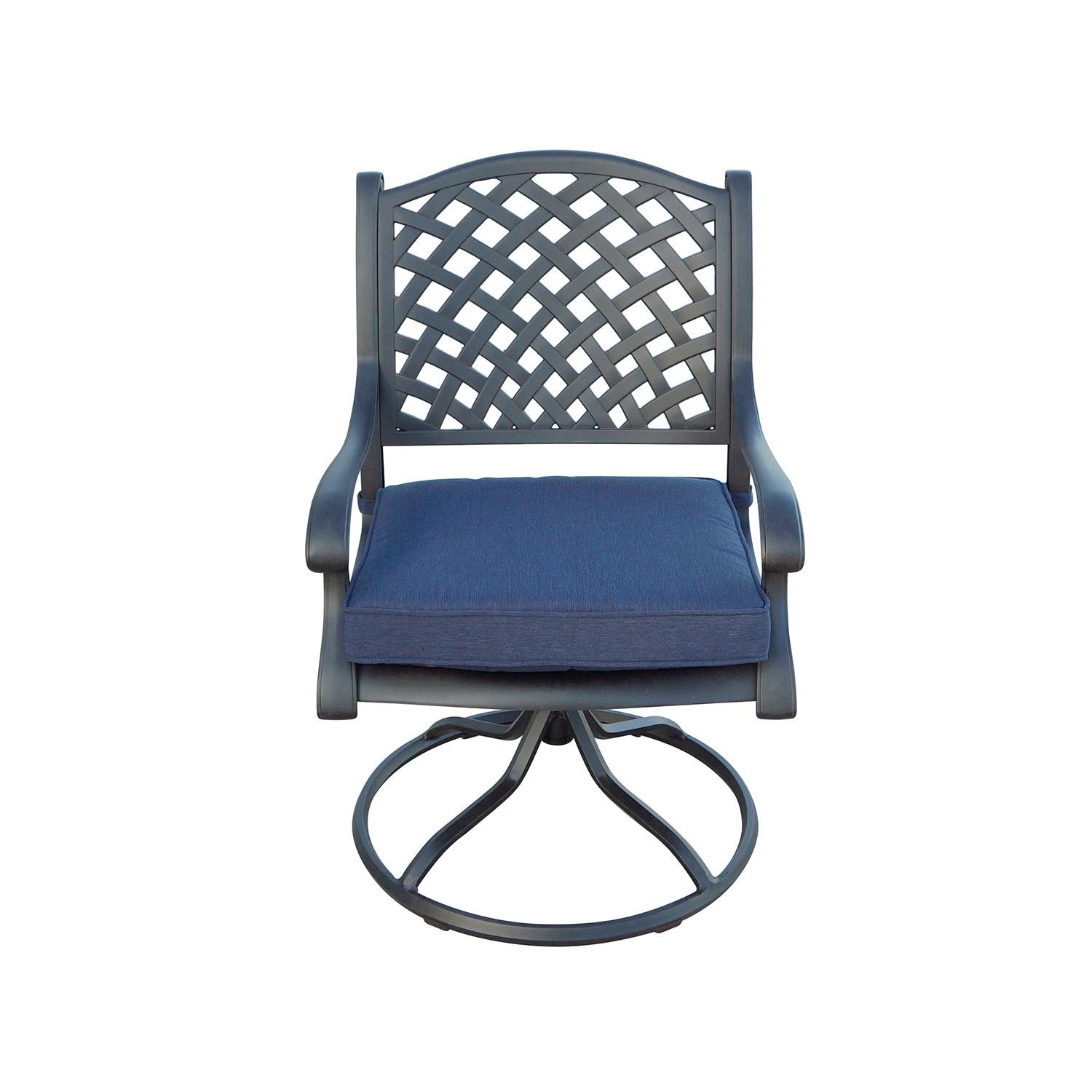 Darlee Nassau Replacement Dining Chair Cushion - Set of 4 - Navy Blue - Swivel Rocker (Frame not included) - White Background thumbnail