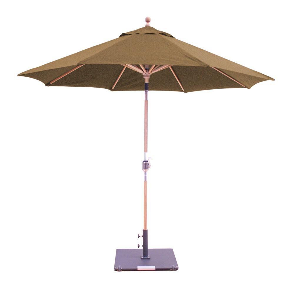Galtech 9 Ft. Octagonal Wood Patio Umbrella W/ Crank Lift & Rotational Tilt - Teak Frame W/ Teak Sunbrella Fabric (Umbrella Base Not Included) thumbnail