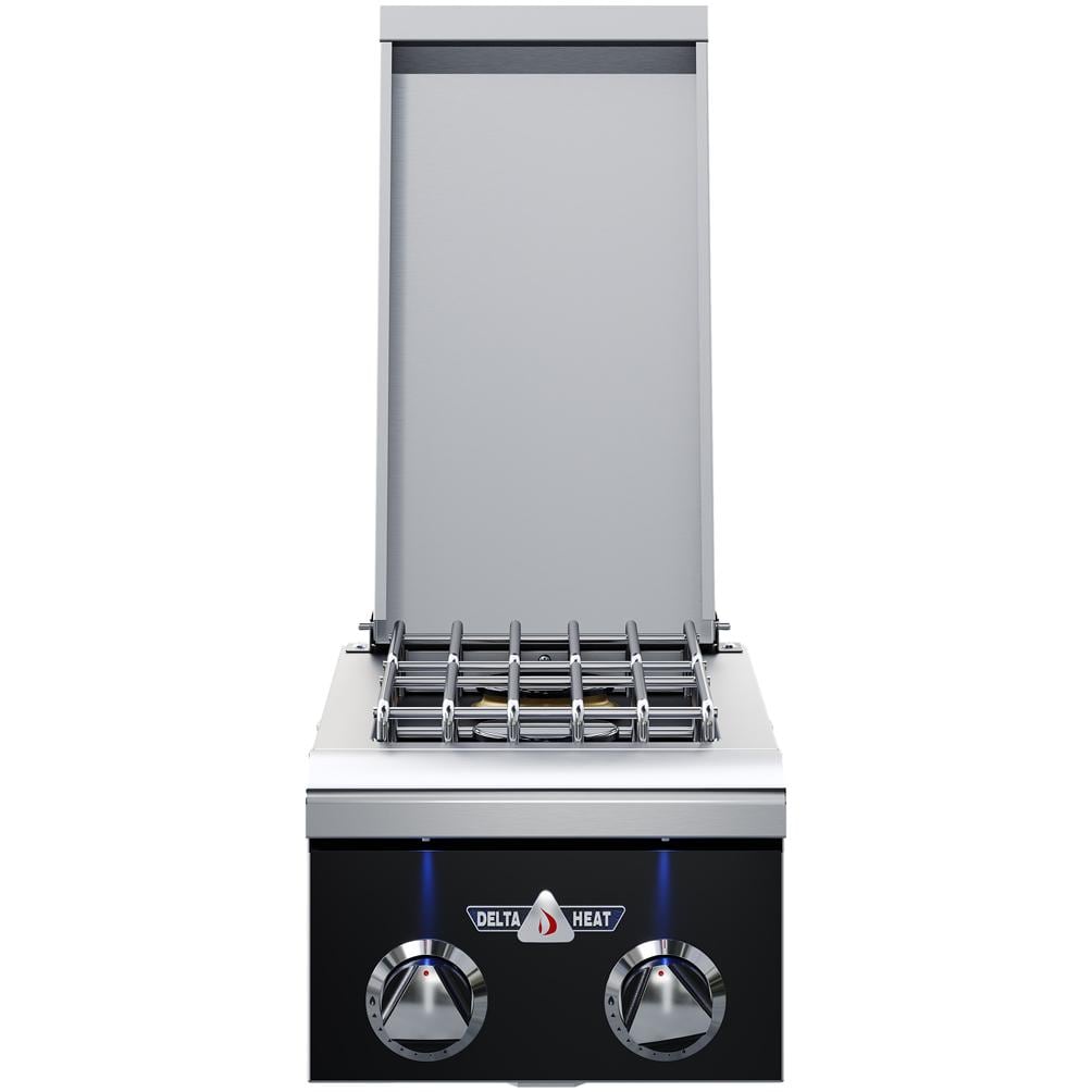 Delta Heat 12-in Built-In Propane Double Side Burner - Black Control Panel - DHSB2-DKL