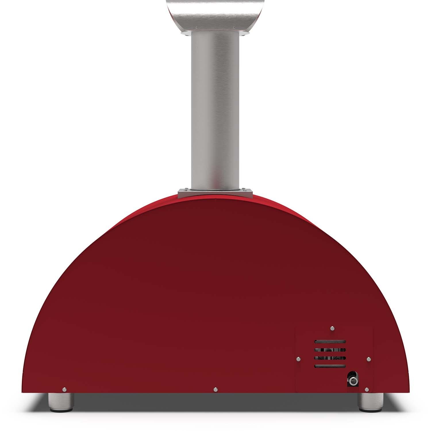 Alfa FXMD-2P-LROA Moderno 2 Pizze Wood - Fired Pizza Oven - Antique Red - Back View - White Background thumbnail