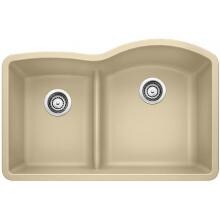 Blanco Diamond 30 X 20 Silgranit II 1-3/4 Reverse Low-Divide Double Bowl Undermount Sink - Biscotti - 441607 image