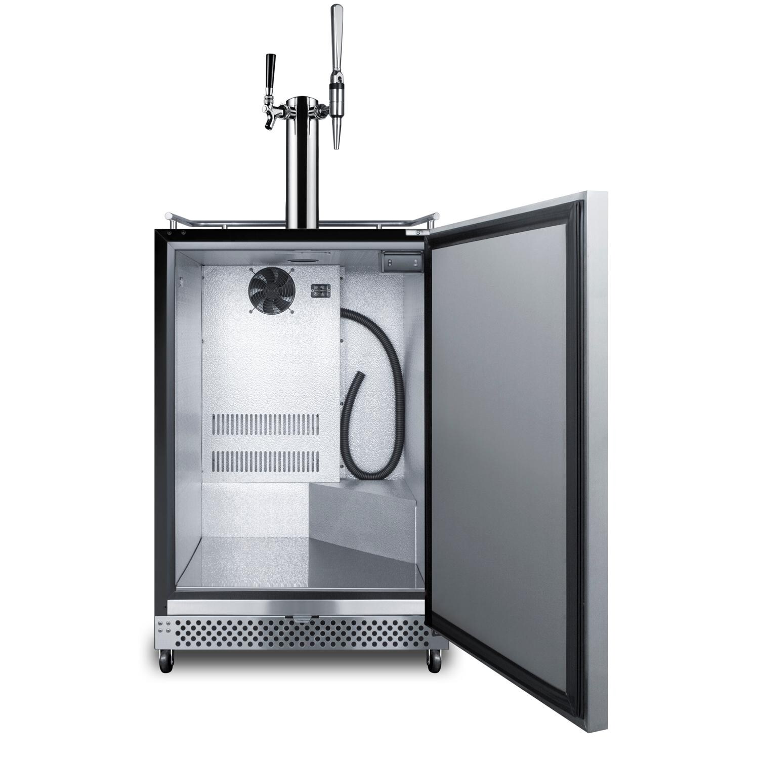 Summit SBC696OSCMTWIN Commercial Outdoor Rated Double Tap Cold Brew Nitro & Flat Coffee Dispenser / Kegerator - Open thumbnail