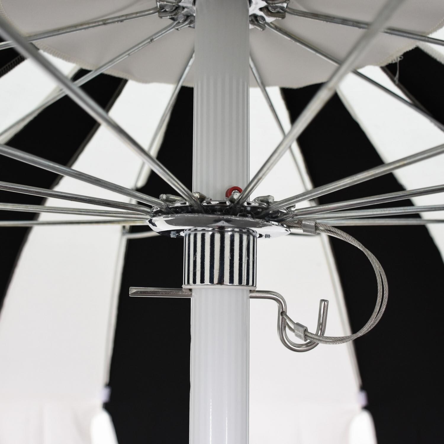 California Umbrella Pagoda Series 8.5 Ft Round Aluminum Pagoda Patio Umbrella W/ Push Lift & Steel Wire Ribs - Hub - Detail thumbnail