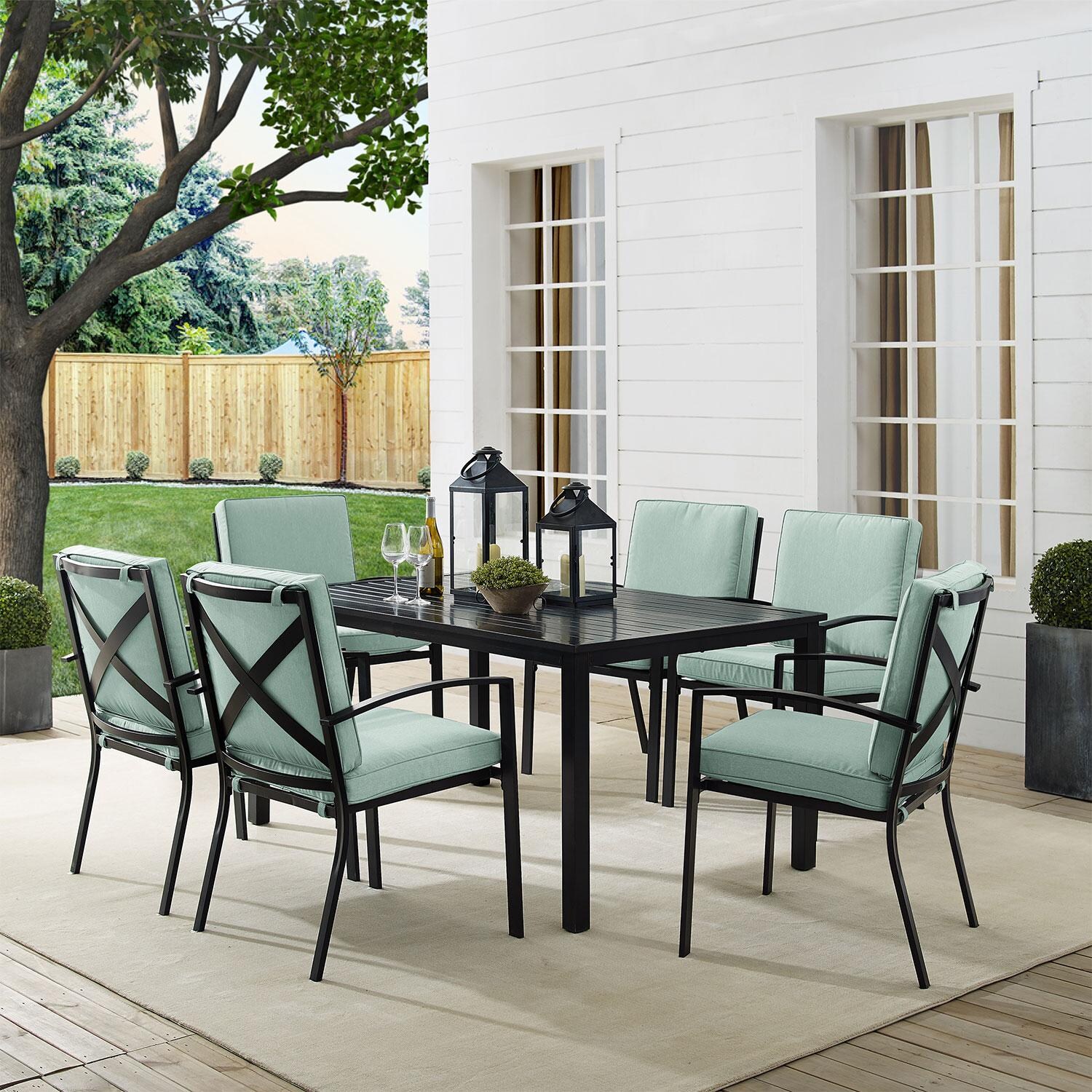 Ultimate Patio Windswept 7Pc Outdoor Dining Set in Mist