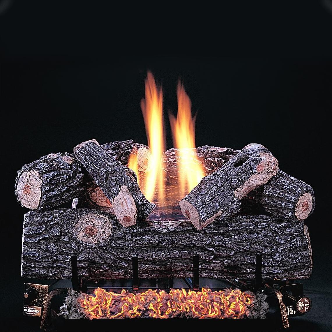 Rasmussen 30Inch Bonfire Gas Log Set With Vented Valve Vanisher