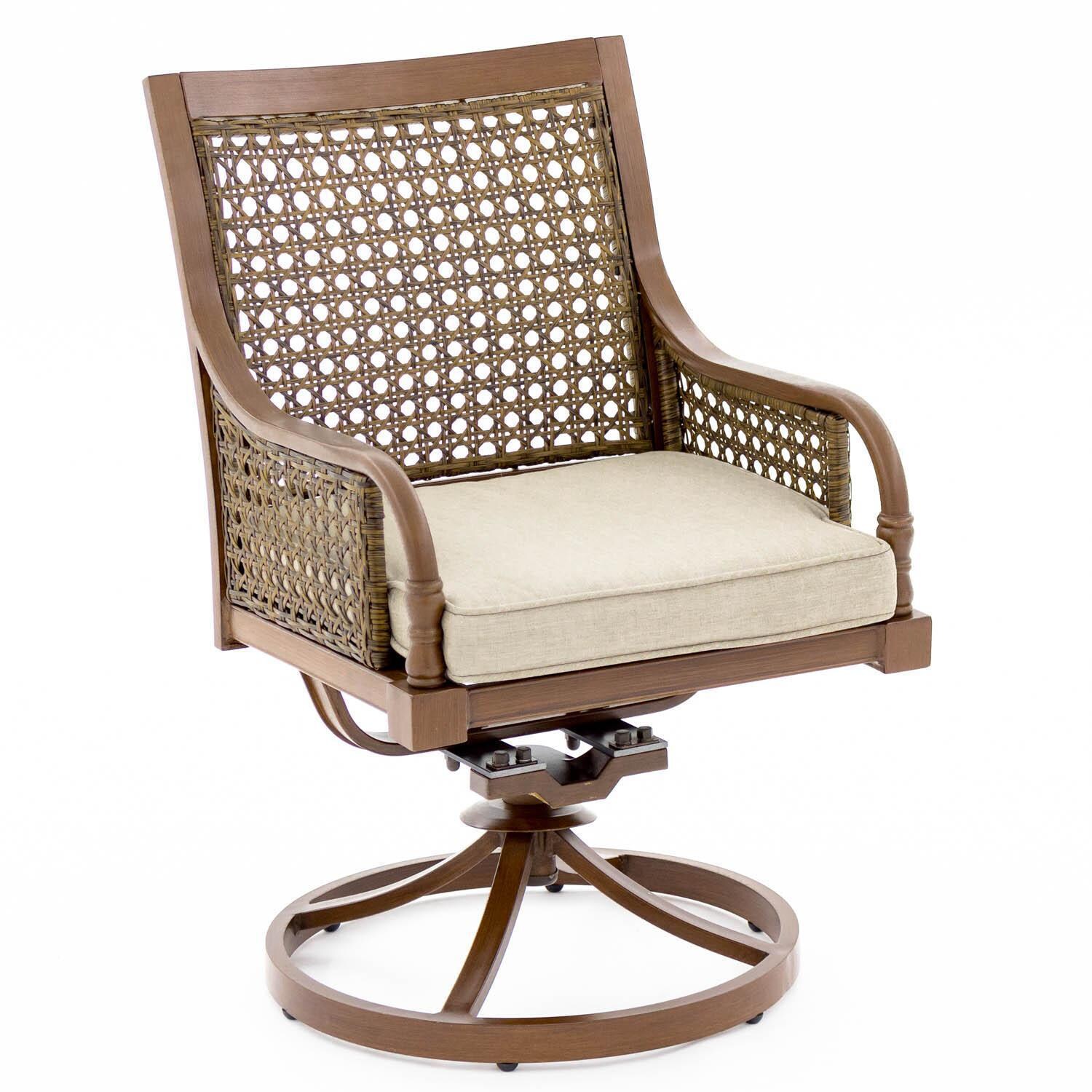 Arabella Aluminum Swivel Rocker Dining Chair W/ Sunbrella Cast Ash Cushion thumbnail