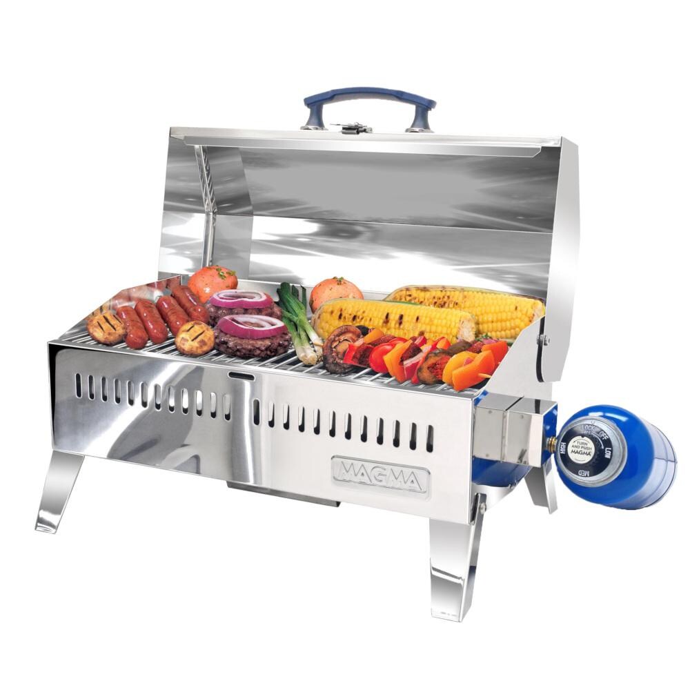 Magma A10-703 Marine Cabo Gas Grill on Legs - With Food (canister NOT included) thumbnail