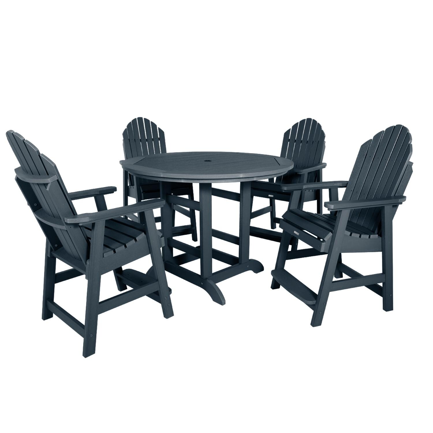 Dream Bay 5 Pc Set Recycled Plastic Counter Height Dining Set In Federal Blue By Lakeview - White Background thumbnail