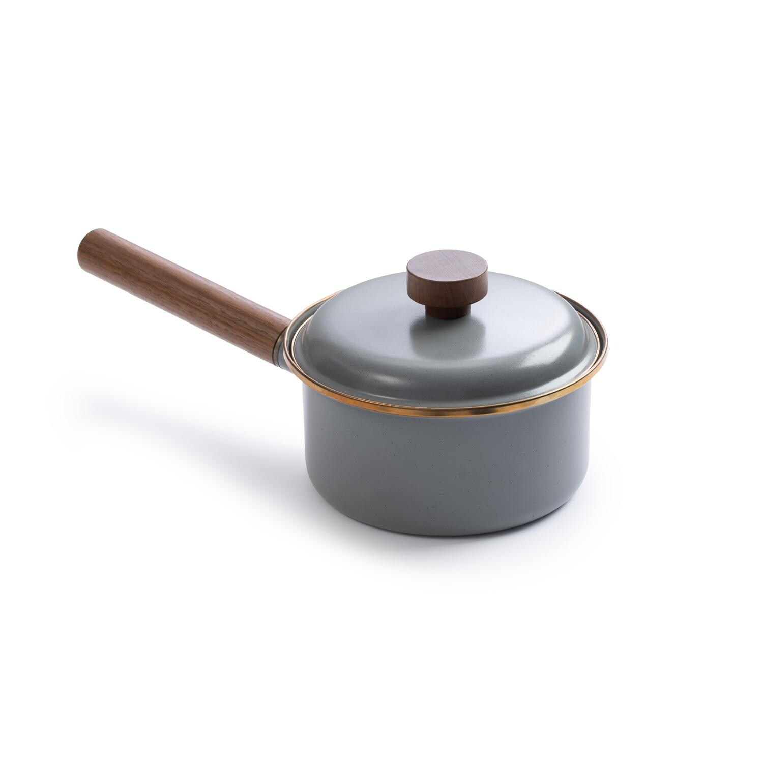 Barebones Living CKW-377 Enamel Saucepan - Slate Gray thumbnail