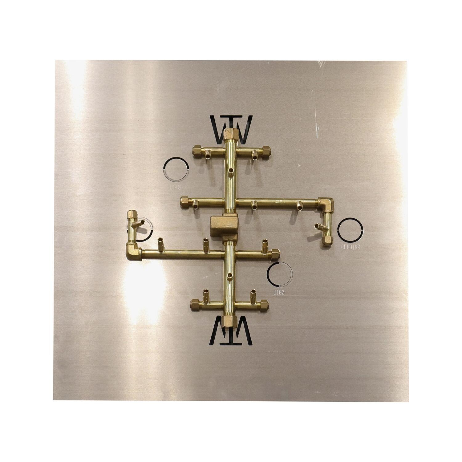 Warming Trends 14 X 14 CROSSFIRE Brass Natural Gas/Propane Burner w/ 30 Square Plate