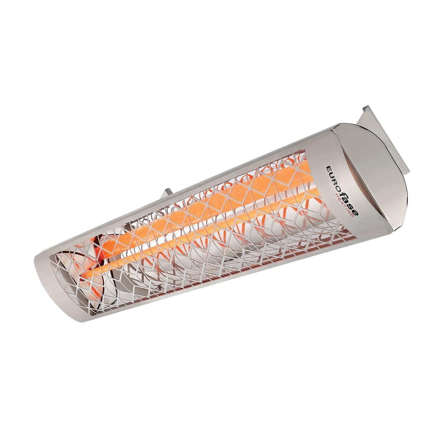 Eurofase EF30480S6 Stella Series 61 Inch 3000 Watt Single Element Marine Grade 480V Electric Patio Heater in Stainless Steel - Tilted - Side View - White Background thumbnail