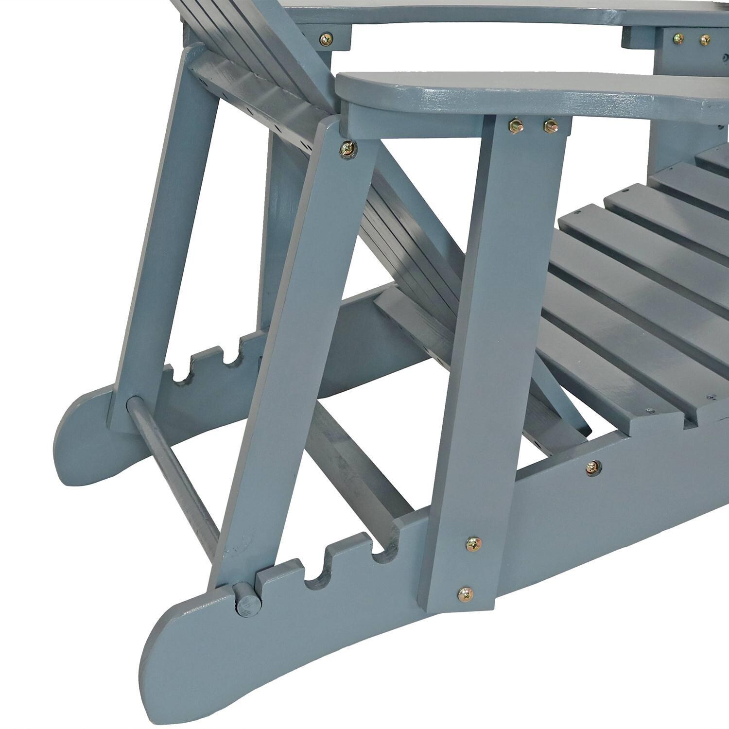 Ultimate Patio Wooden Adirondack Chair W/ Adjustable Backrest - Gray - Backrest Support Detail thumbnail