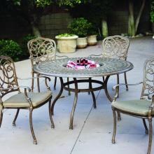 Darlee Florence 5 Piece Cast Aluminum Patio Dining Set - Dining Table With Ice Bucket Insert - Antique Bronze image