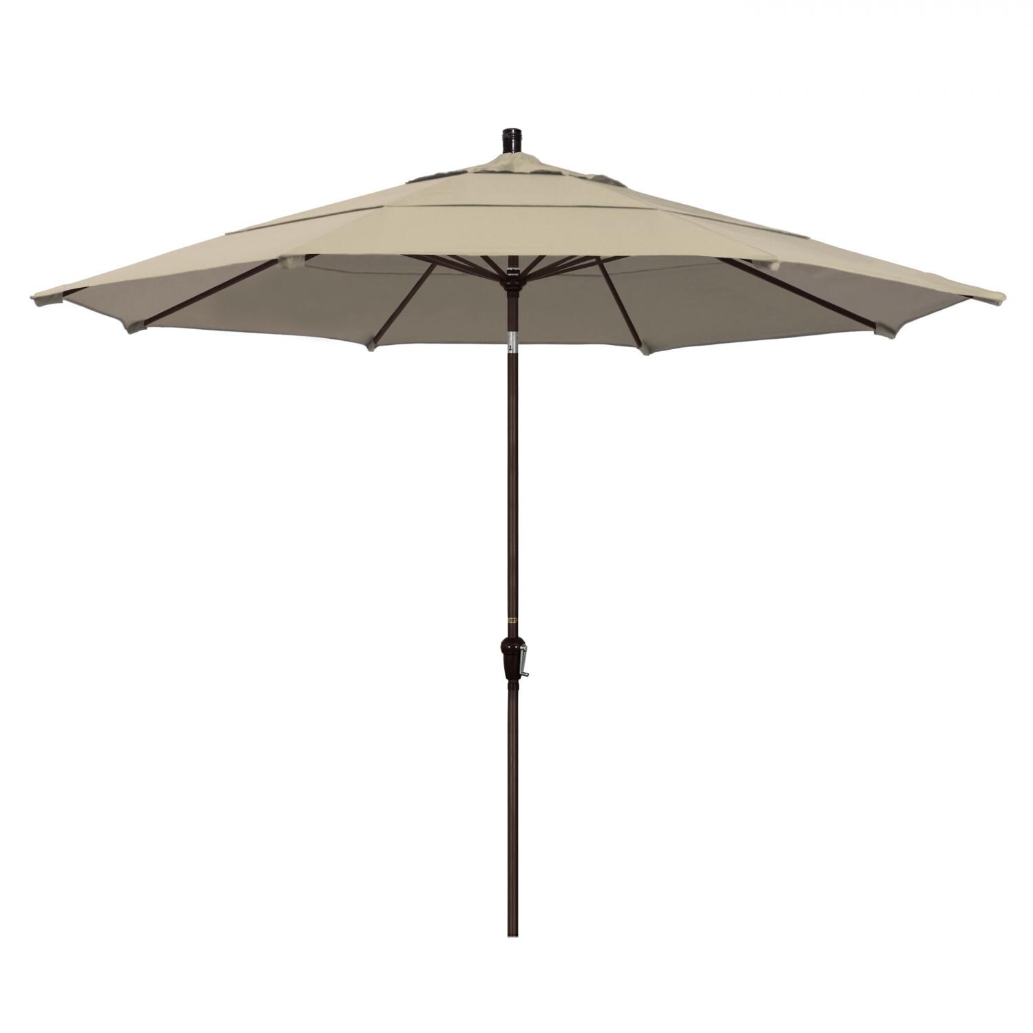 California Umbrella 11 Ft Octagonal Aluminum Auto Tilt Patio Umbrella W/ Crank Lift & Aluminum Ribs - Bronze Frame / Olefin Antique Beige Canopy thumbnail