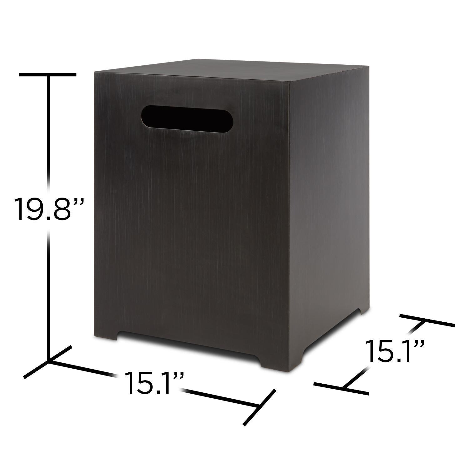 Lakeview Outdoor Designs SC-T0025-SW4 Du Monde Square Steel Gray Propane Tank Cover - Dimensions thumbnail