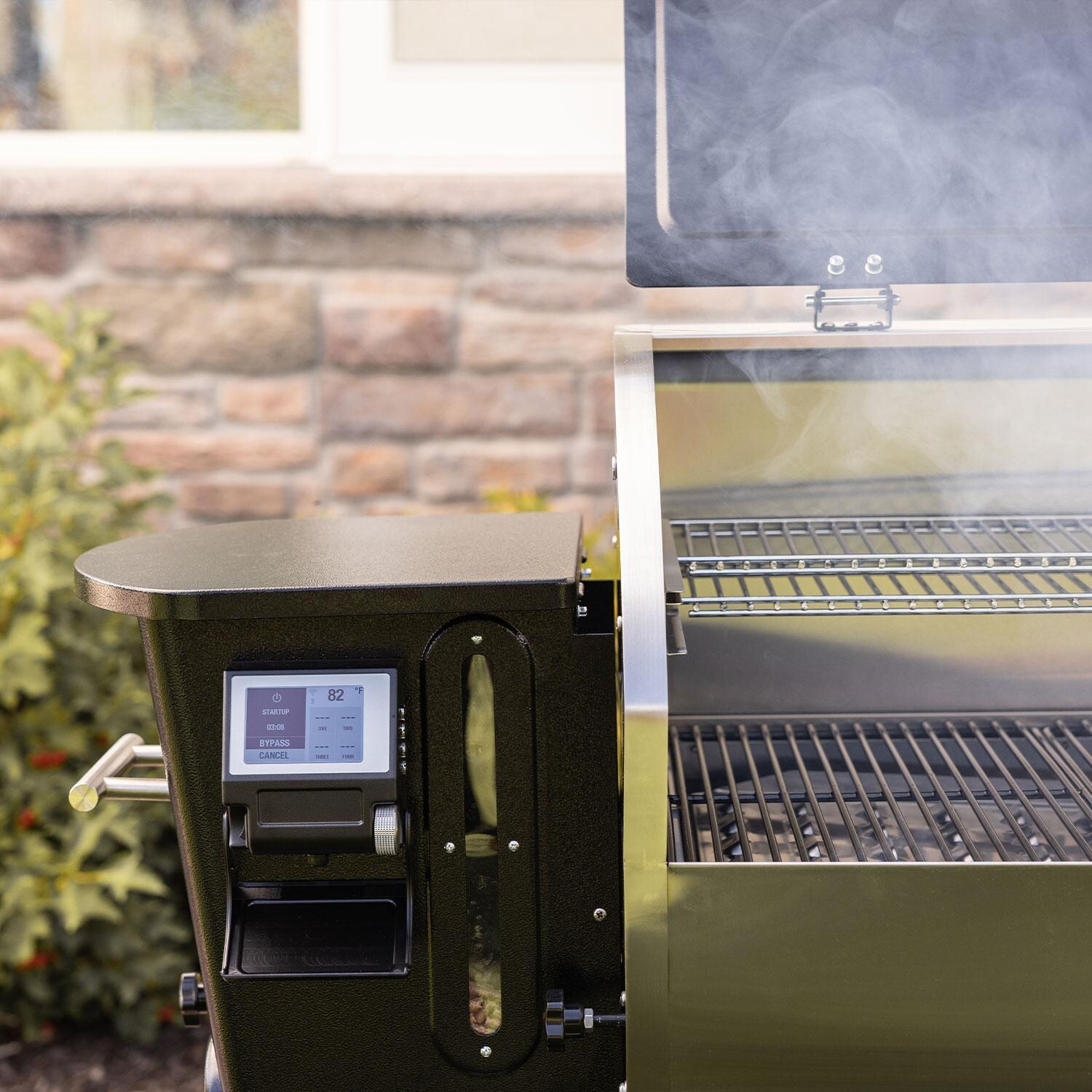 Camp Chef PG36SSG Woodwind SS 36 Pellet Grill With Propane Sidekick Griddle - Hopper - Lifestyle thumbnail