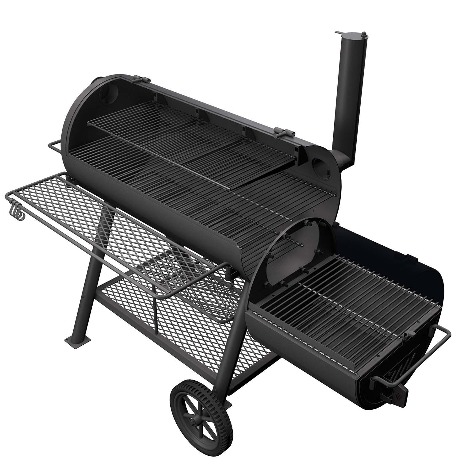 Oklahoma Joe's 24203003 Highland Offset Reverse Flow Smoker/Grill - Storage - White Background thumbnail