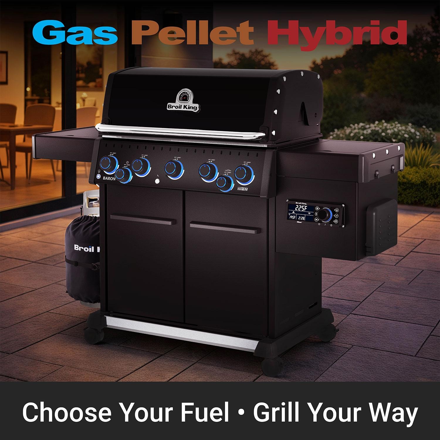 Broil King 675001 Baron 5 Burner Pellet Module Conversion Kit - Black - Attached to Baron Grill - Lifestyle thumbnail