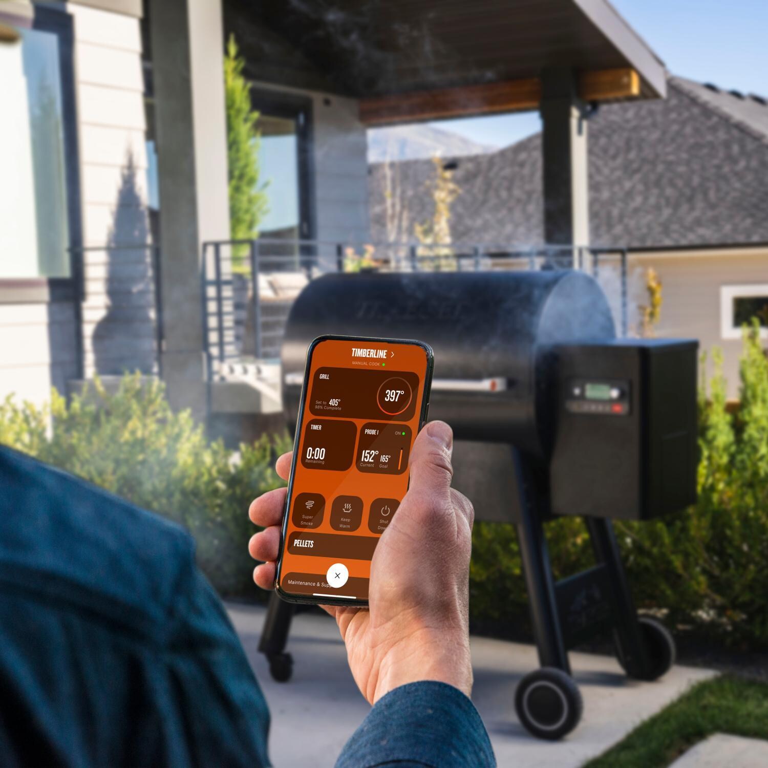 Control Traeger Pellet Grills W/ WiFIRE Technology via Traeger App for iPhone & Android Smartphones - Lifestyle thumbnail