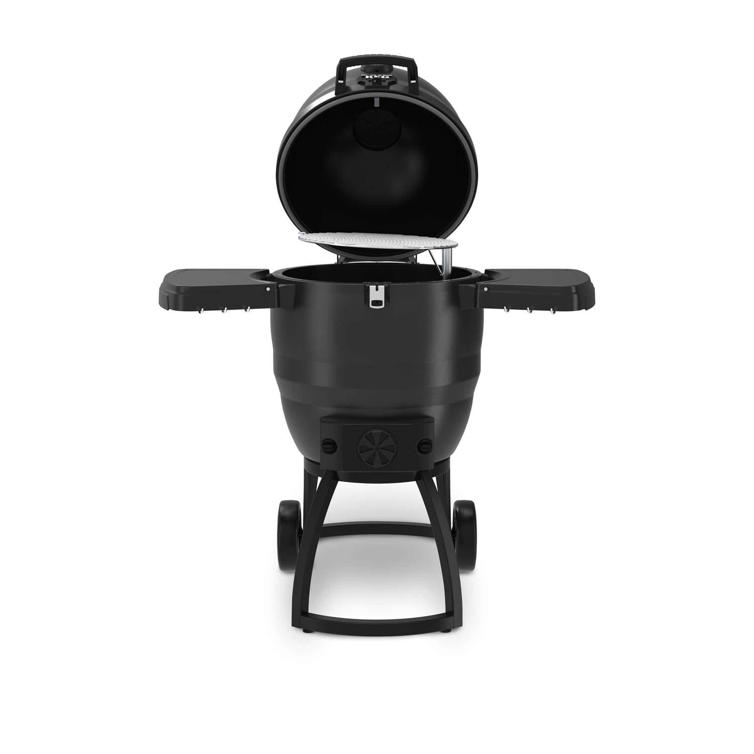 Broil King Keg 5000 Steel Charcoal Kamado Grill - Gray - Lid Open - White Background thumbnail