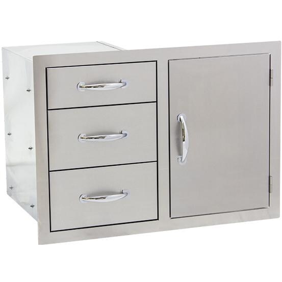 Summerset 30-Inch Stainless Steel Flush Mount Access Door & Triple Drawer Combo - SSDC-3 thumbnail